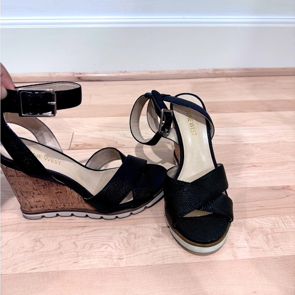 Nine West, Size 6.5, cork heel summer wedge. - Picture 3 of 4